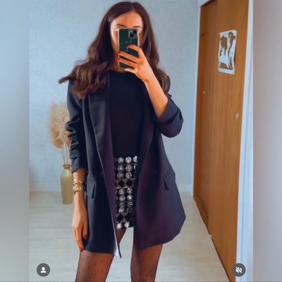 Zara rhinestone velvet skirt - Picture 12 of 16